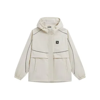 XTEP Trench Coat Unisex Cotton White
