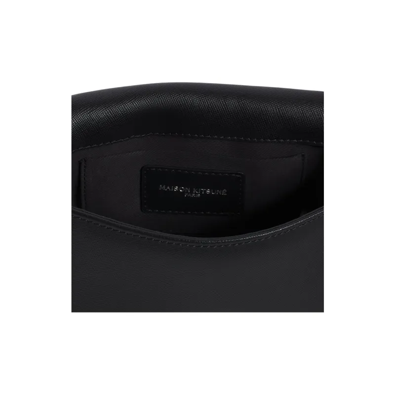 Maison Kitsune Cow Leather Shoulder Bag Mini Women's Black-4