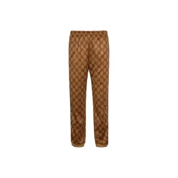 GUCCI GG Technical Jersey Jogging Pant Brown