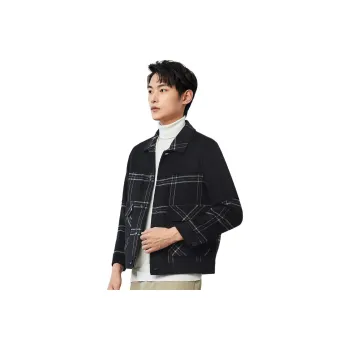 Red Bean Double-Sided Wool Jackets & Coats Men's Black