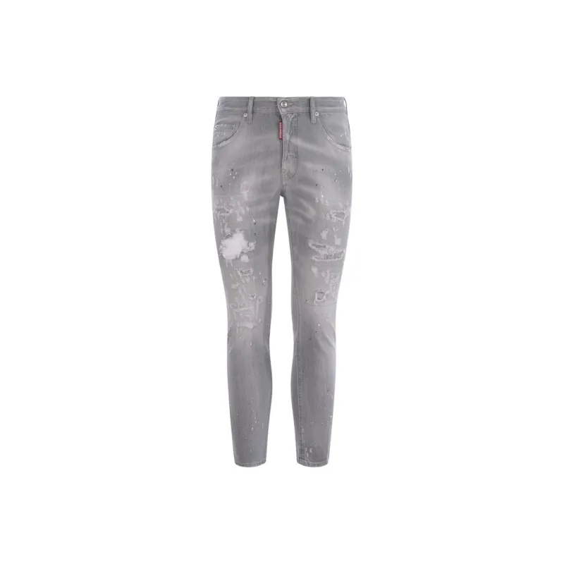 DSQUARED 2 Paint Splatter Detailed Embellished Slim Fit Jeans-0