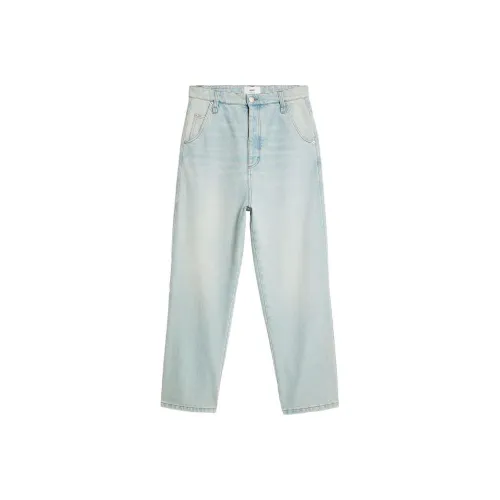 AMIPARIS Logo Patch Wide Leg Jeans