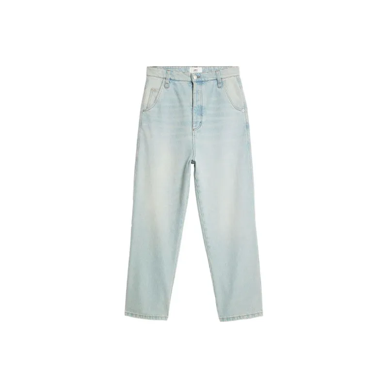 Ami Logo Patch Wide Leg Jeans-0