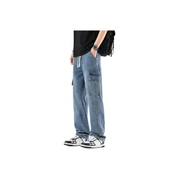 HOKLV Jeans Unisex Blue