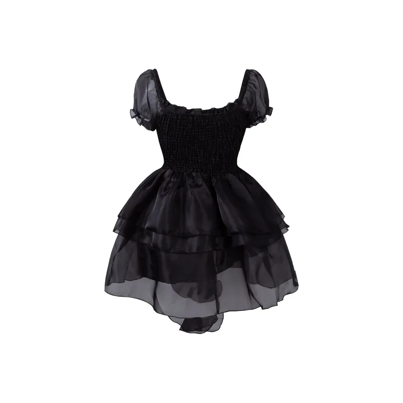 Peaches Peaches Short Sleeved Dress Women's Black-1