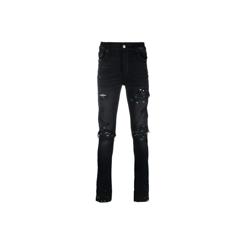 AMIRI Mx1 Distressed Ripped Skinny Jeans-0
