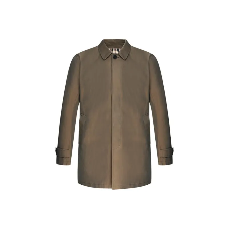 AQUASCUTUM Trench Coats Men Coffee Apricot-0
