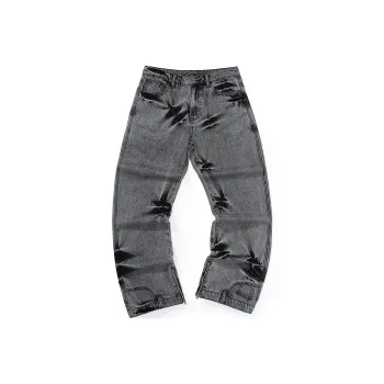 GENANX Jeans Unisex Black Gray Color