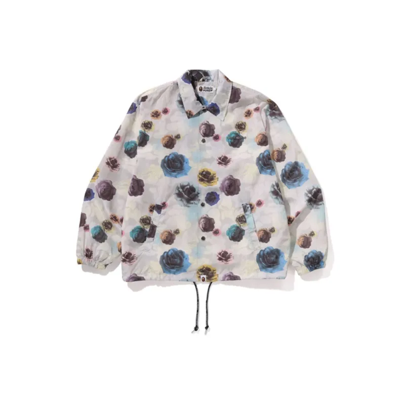 A BATHING APE Floral Camo Bathing Ape Logo Nylon Coach Jacket-2