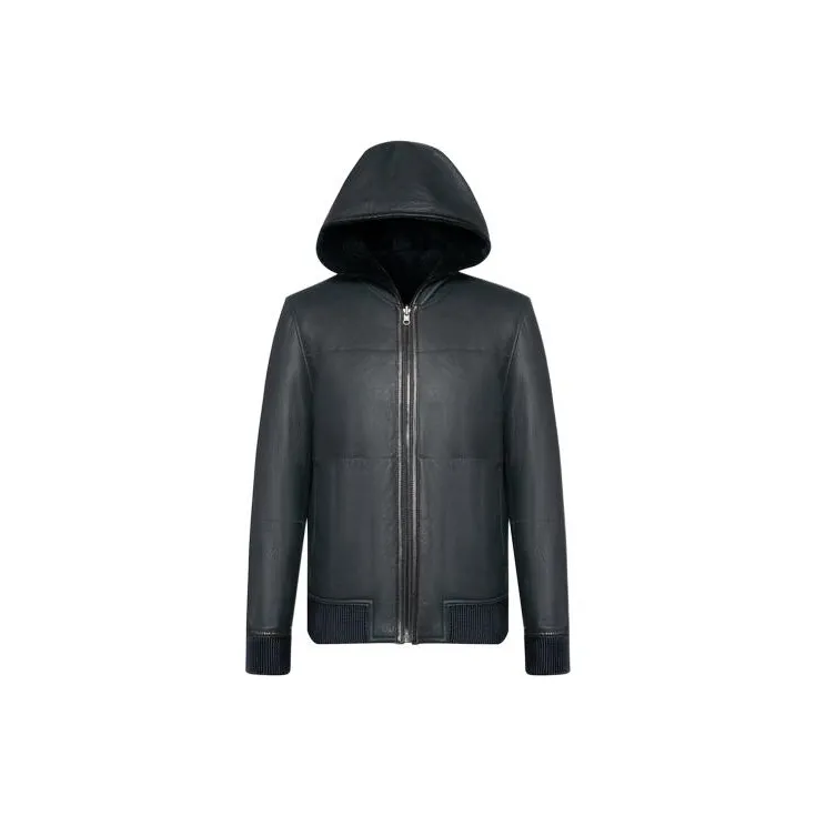 ROBERTA DI CAMERINO Leather Jacket Men's Navy Blue-0