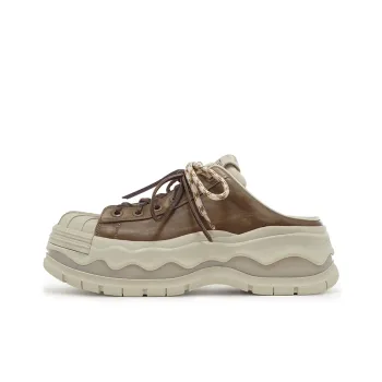VITTORIO VENTURA Low Top Open Heel Skateboard Shoes Women's Brown