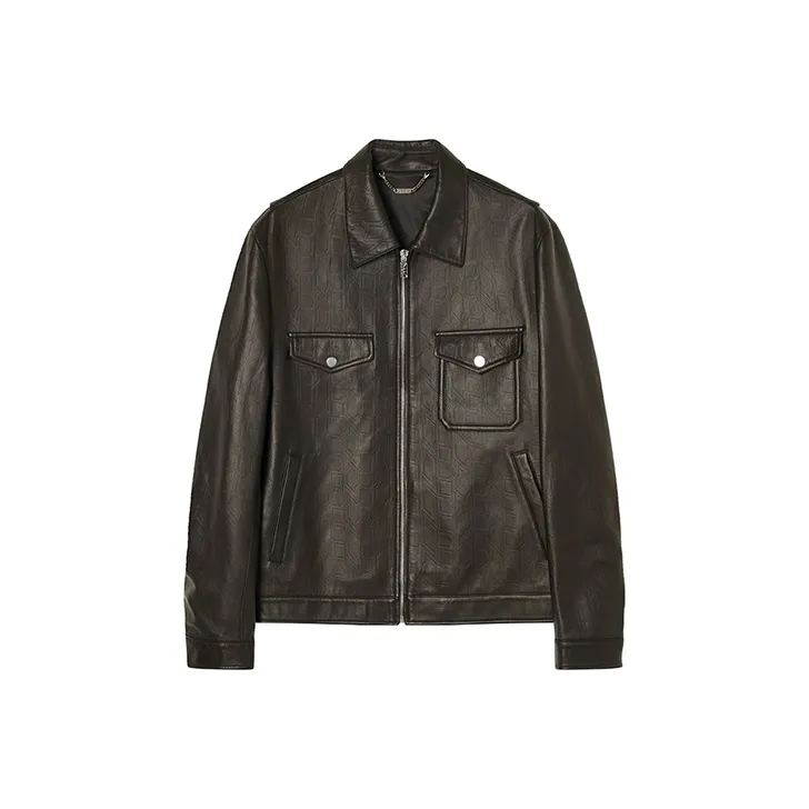 DAVID NAMAN Leather Jacket Men's Black-0