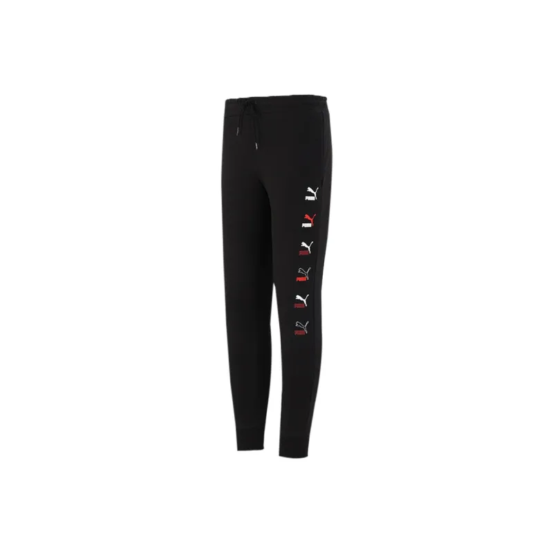 PUMA CLASSICS GRAPHICS Knitted Sports Pants Men's Black-0