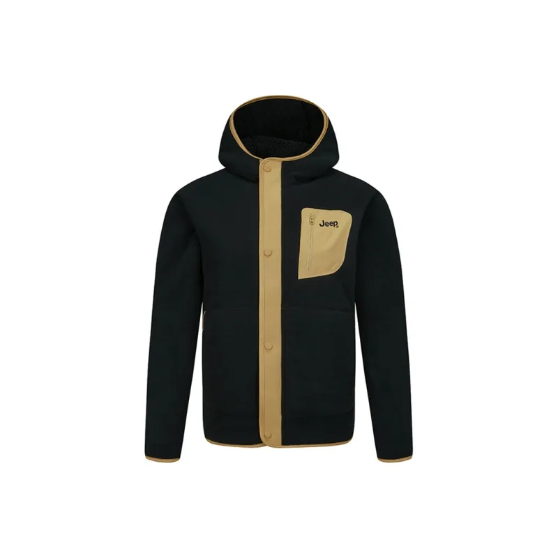 Jeep Double Sided Polar Fleece Jacket With Velvet Long Sleeved Coat Unisex-13