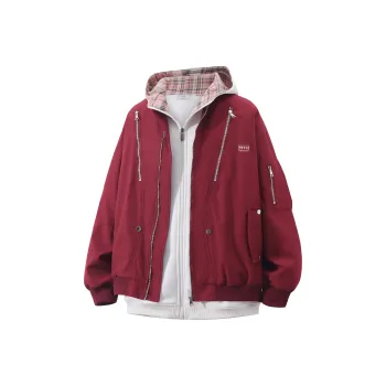 TITH Jackets Coats Unisex Burgundy