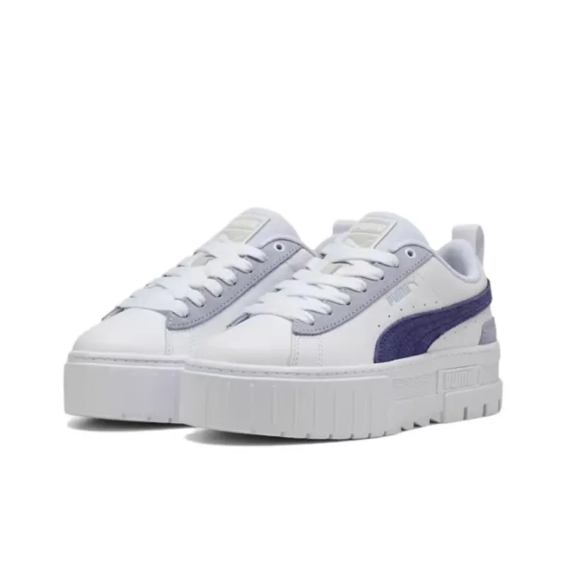 PUMA Maze Slip Resistant Shock Absorbers Low Top Skateboard Shoes Women's White Blue-2
