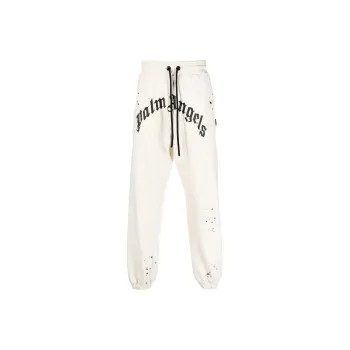 PALM ANGELS Gd Glittered Logo Sweatpants