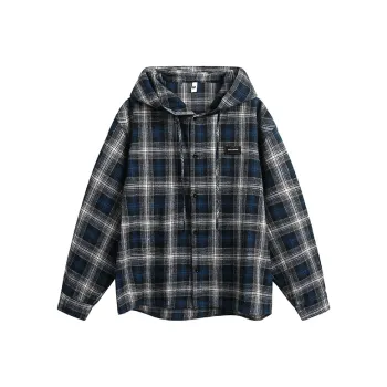 COMBO Coat Unisex Blue Gray Plaid