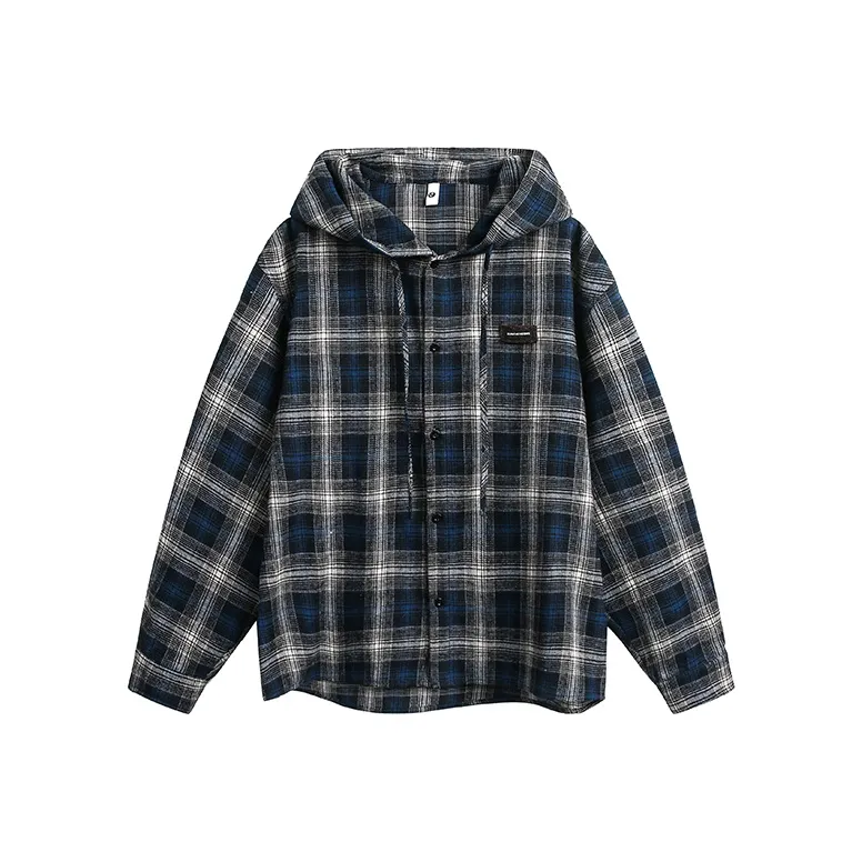 COMBO Coat Unisex Blue Gray Plaid-0