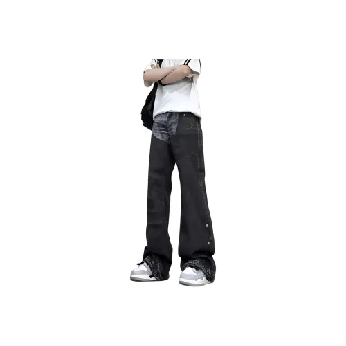UPXIW Jeans Unisex Blue Yellow Mud