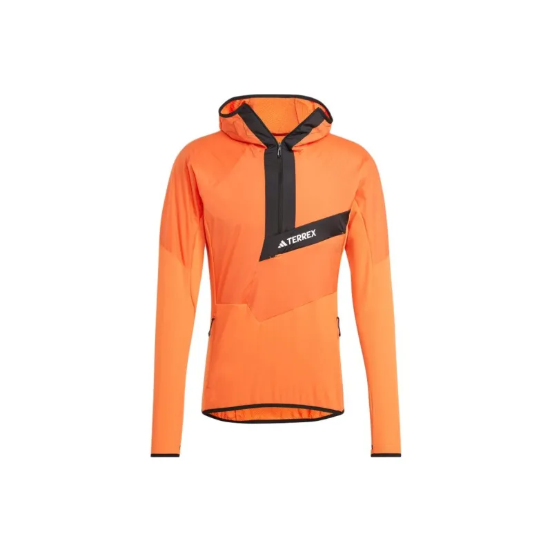 Adidas Techrock Ultralight 1/2-Zip Hooded Fleece Jacket Jackets Coats Men's Orange-0