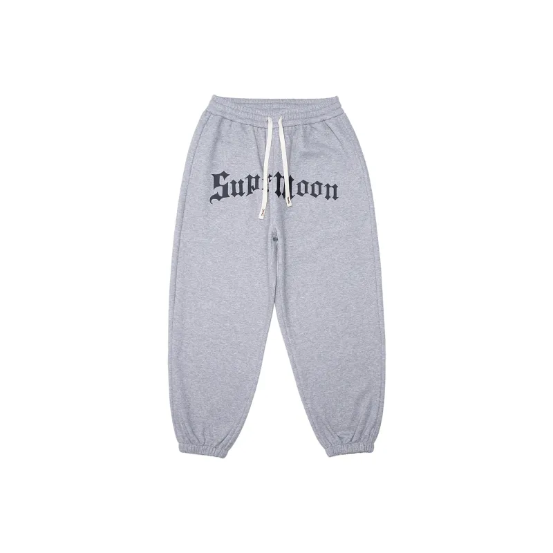SUPERMOON Autumn And Winter Season Knitted Sports Pants Unisex Black-4