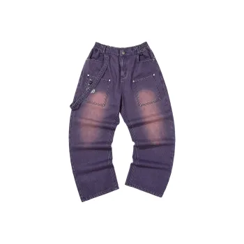 GENANX Straight Jeans Unisex Purple