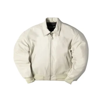 Schott N.Y.C. x One Block Down SS24 Leather Jacket Unisex Milk White