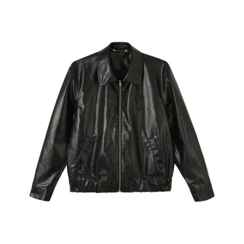 YAOJIUJIUQI Leather Jackets Men Black