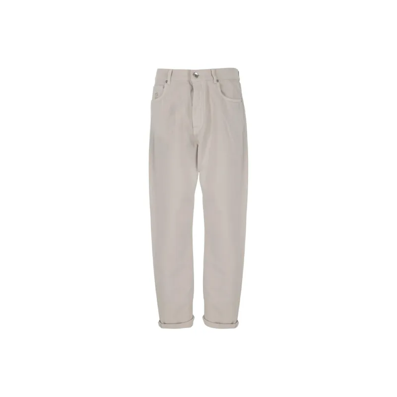 Brunello Cucinelli Straight Leg Turn Up Hem Jeans-0