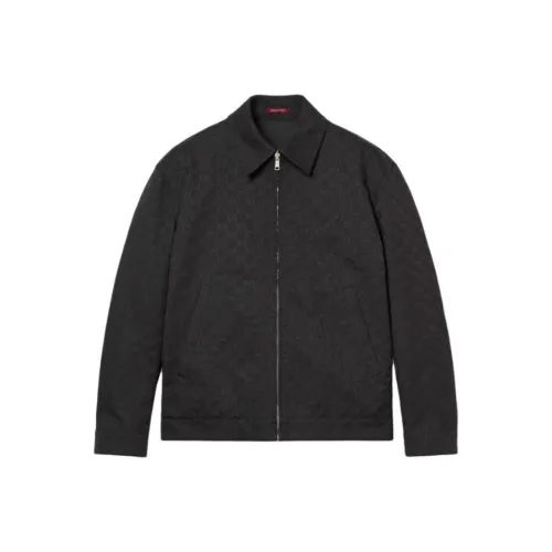 GUCCI FW24 Reversible Nylon And Gg Canvas Diesel Diesels Coats Men's Black