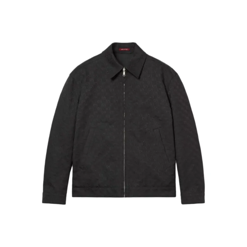 GUCCI FW24 Reversible Nylon And Gg Canvas Jacket Jackets & Coats Men's Black-0