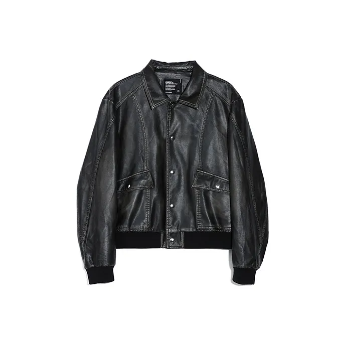 ROARINGWILD ARCH Leather Jacket Unisex Black-0