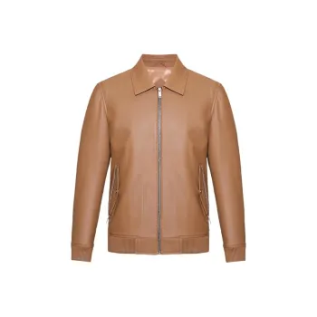 ROBERTA DI CAMERINO Leather Jacket Men's Light Coffee