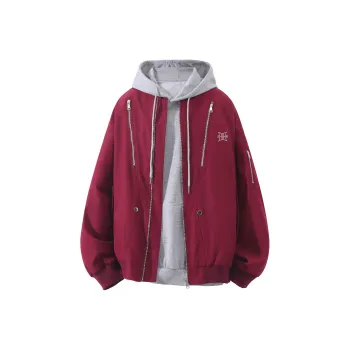 TITH Jackets Coats Unisex Burgundy