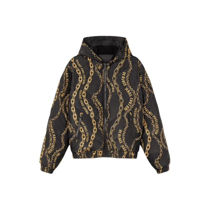 VERSACE JEANS COUTURE Reversible Chain print Hooded Jacket-0