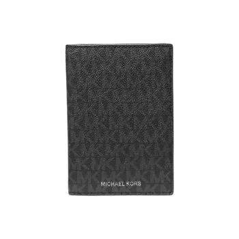 MICHAEL KORS Coated Canvas Passport Holder Men's Black