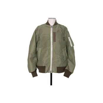 Sacai Patchwork Zipped Bomber Jacket