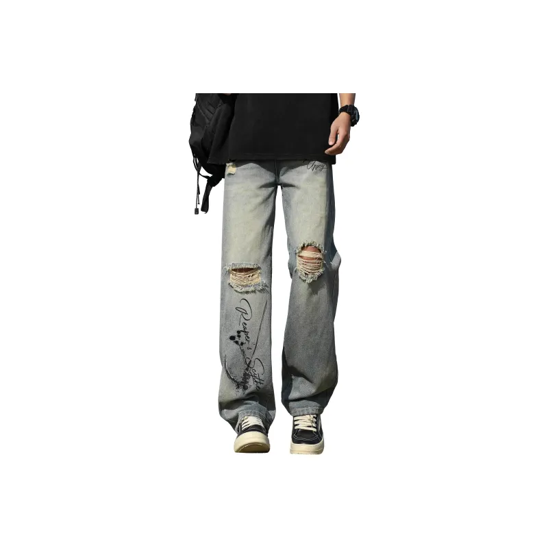 UPZCY Jeans Unisex Vintage Blue-0