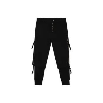 SANSHENGLIUBU Jogger Casual Pants Unisex Black