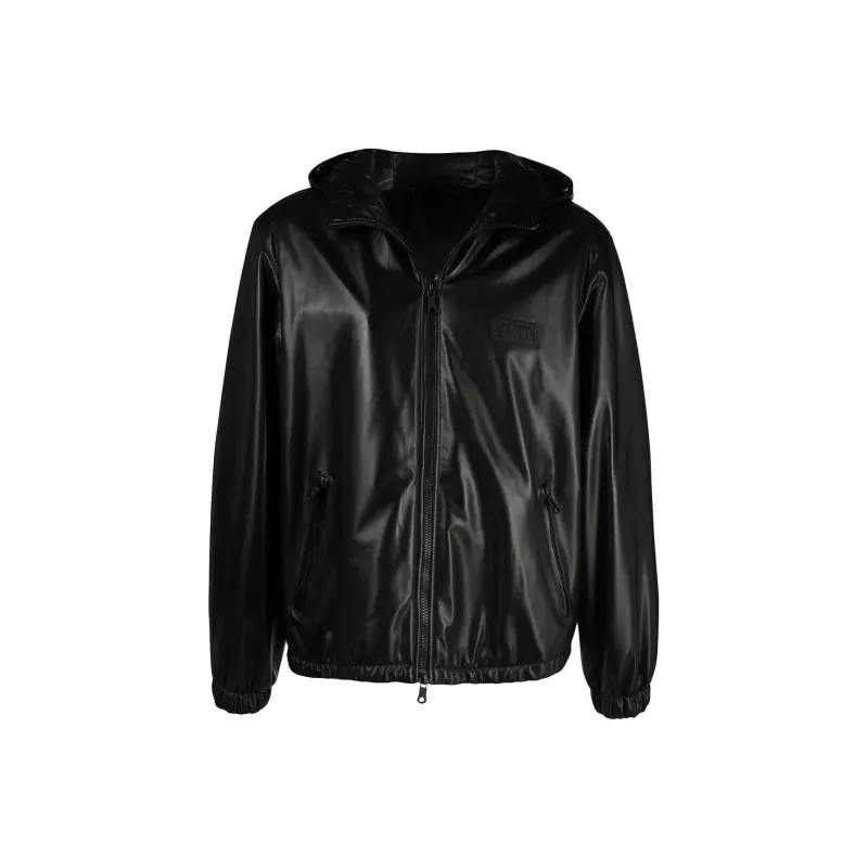 Valentino Leather Jacket Men's Black-0