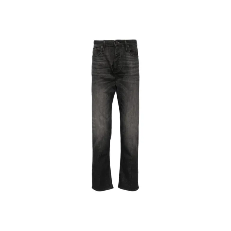 EMPORIO ARMANI Logo Patch Straight Leg Jeans-0