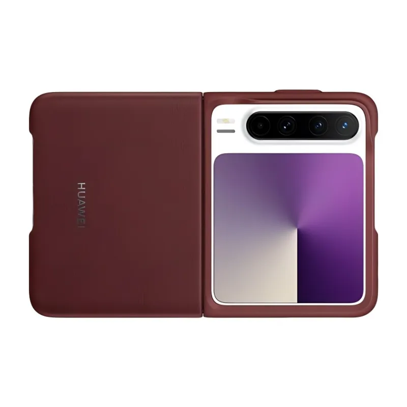 HUAWEI Vegan Leather Material Impact Resistant, Anti Scratch Phone Cases Compatibility With Pura X Solid Color-4