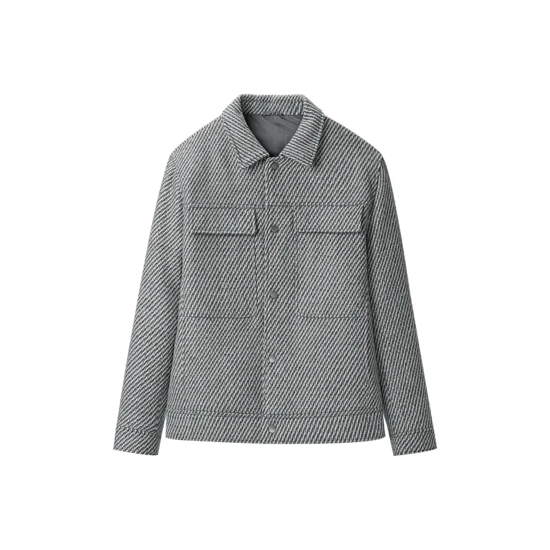 HLA Jackets Men Medium Gray Pattern U2-0