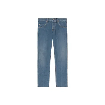GUCCI Logo patch Straight leg Jeans