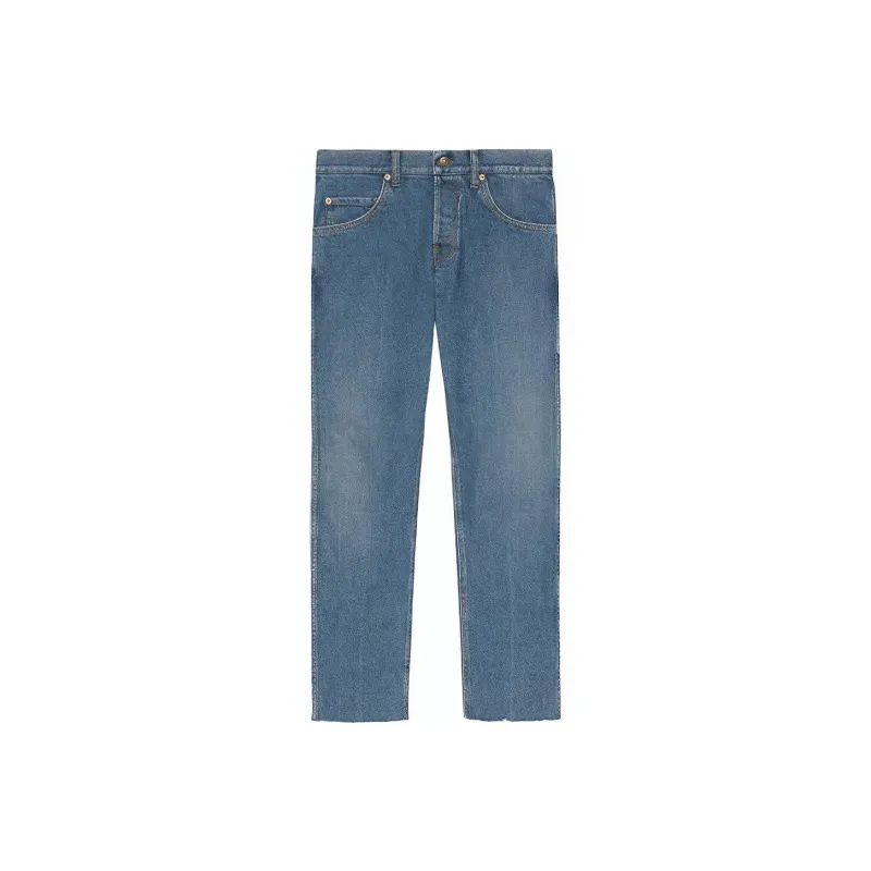 GUCCI Logo patch Straight leg Jeans-0