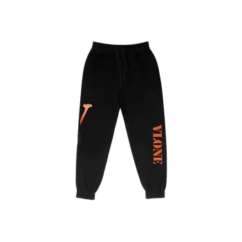 VLONE Sweatpants Unisex Black Orange