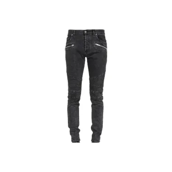 BALMAIN Ribbed Knee Skinny Jeans