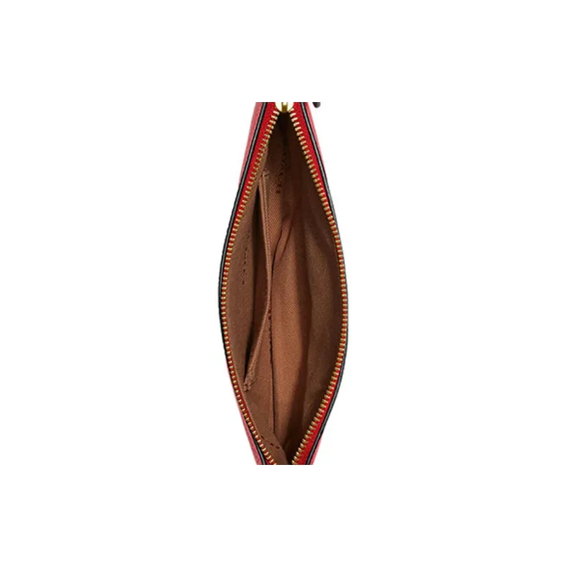 COACH Disney Collaboration Wristlet Polished Pebbled Leather Wrist Bags Clutches Small Size Women's Red-3