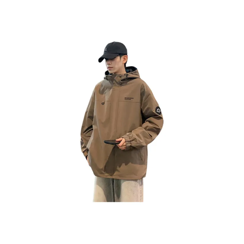 Tonlion Jackets Coats Men's Coffee Gray-0